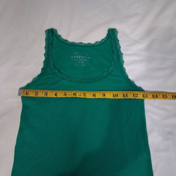Vintage Y2K Ribbed Stretch Lace Trim Green Cami Bella Swan Elena Gilbert  Sz M - Picture 3 of 7